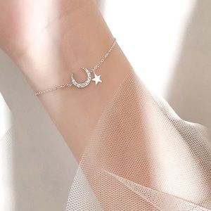 925 Sterling Silver Moon Star Charm💫